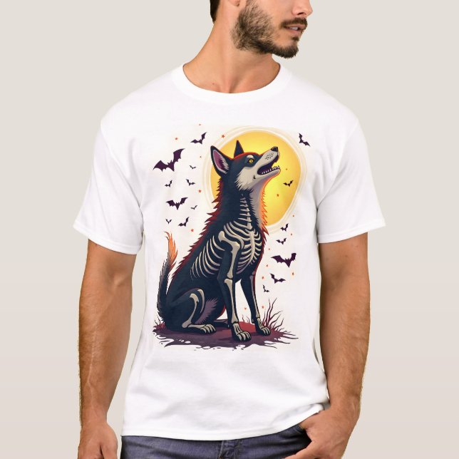 Skeleton Shiba Scream T-Shirt (Front)