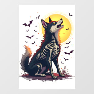 Skeleton Shiba Scream Window Cling