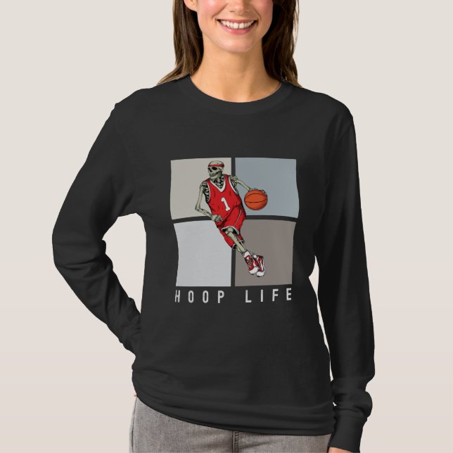 Skeleton Shirt | Halloween Basketball Design (Front)