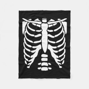 Skeleton Shirt Halloween Costume Rib Cage Anatomy Fleece Blanket
