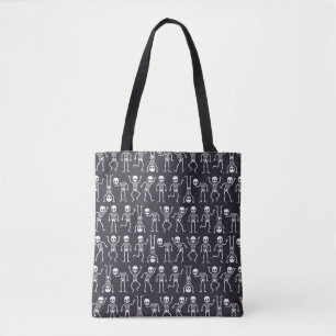 Skeleton silhouettes seamless pattern for hallowee tote bag