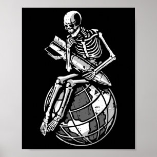 Skeleton Sitting Earth Day Environmental Environme Poster