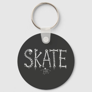 Skeleton SKATE Horror Design Keychain