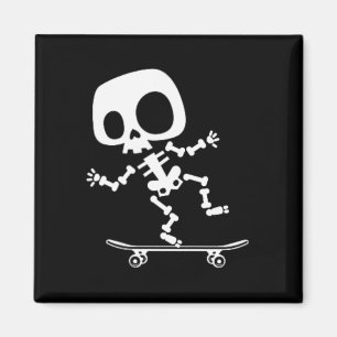 Skeleton Skateboard Halloween Costume Fun Skateboa Magnet