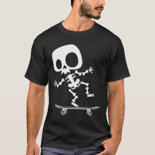 Skeleton Skateboard Halloween Costume Fun Skateboa T-Shirt
