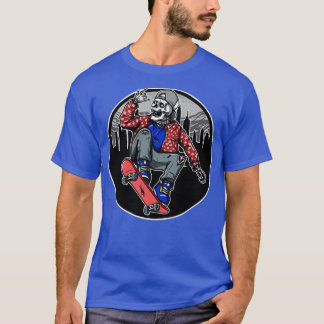 Skeleton Skateboard Skyline T 2 T-Shirt