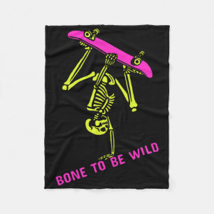 Skeleton Skateboarder Halloween Costume Mens Women Fleece Blanket