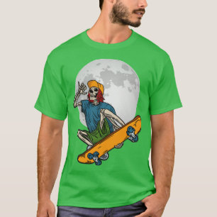 Skeleton Skateboarder Skateboarding Skateboard Ful T-Shirt