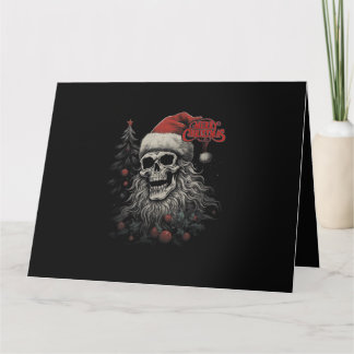 Skeleton Skull Funny Merry Christmas Santa Matchin Card