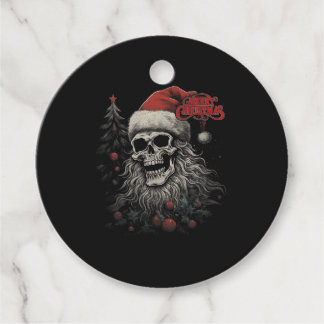 Skeleton Skull Funny Merry Christmas Santa Matchin Favour Tags