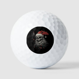 Skeleton Skull Funny Merry Christmas Santa Matchin Golf Balls