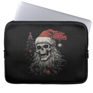 Skeleton Skull Funny Merry Christmas Santa Matchin Laptop Sleeve