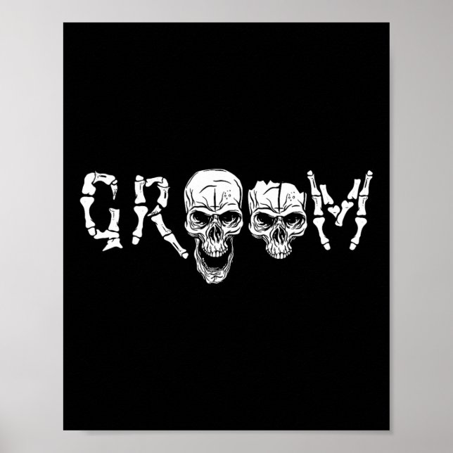 - Skeleton Skull Halloween Wedding Bachelor  Poster (Front)