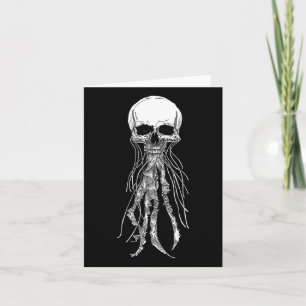 Skeleton Skull Scary Jellyfish Halloween Rock N Ro Card