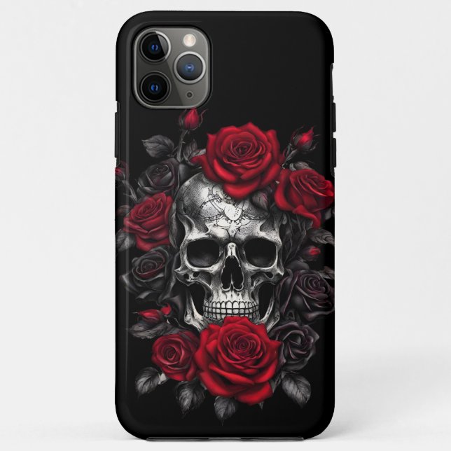 Skeleton Skulls et Rose iPhone / coque ipad (Dos)