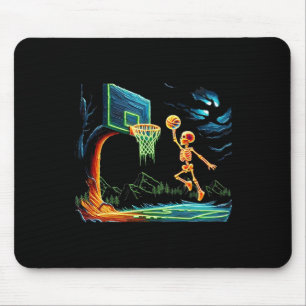 Skeleton Slam Dunk Hoop Sketll Halloween Men Boys Mouse Pad