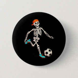 Skeleton Soccer Halloween Costume  2 Inch Round Button