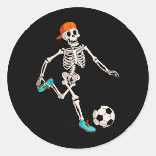 Skeleton Soccer Halloween Costume Classic Round Sticker