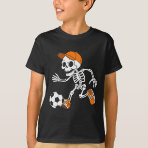 Skeleton Soccer Halloween Costume Funny Footll Men T-Shirt