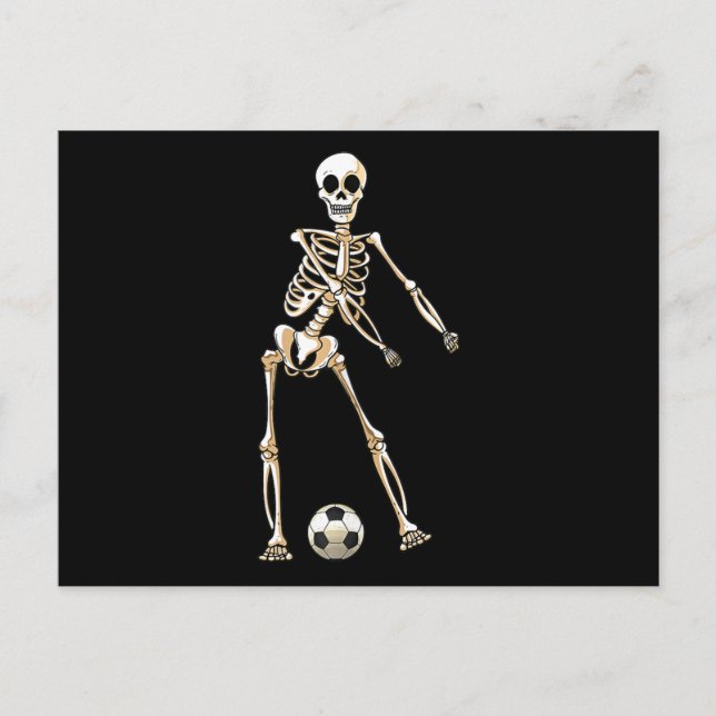 Skeleton Soccer Halloween Flossing Dance Cosplay Holiday Postcard (Front)