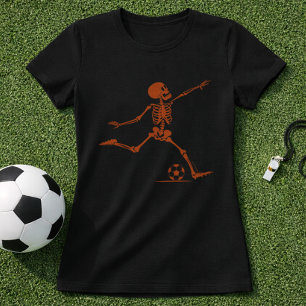 Skeleton Soccer Kick; Spooky Halloween Soccer Kick T-Shirt