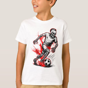 Skeleton Soccer Player - Spooky Halloween Ghost T-Shirt