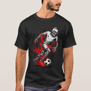 Skeleton Soccer Player - Spooky Halloween Ghost  T-Shirt