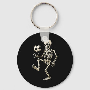 Skeleton Soccer Player Spooky Halloween Soccer For Keychain