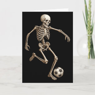 Skeleton Soccer Retro Halloween Costume Funny Men Card