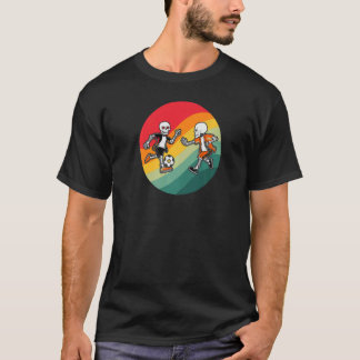 Skeleton Soccer Skeleton Football   Halloween Spoo T-Shirt