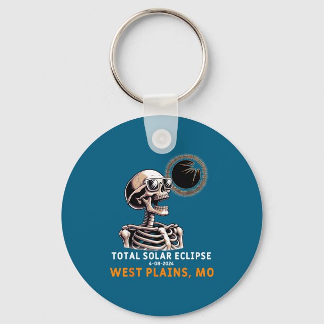 Skeleton Solar Eclipse West Plains Keychain (Front)