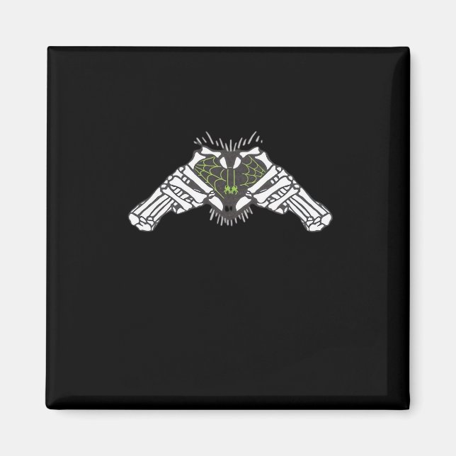 Skeleton Spider Heart Retro Classic Style Magnet (Front)