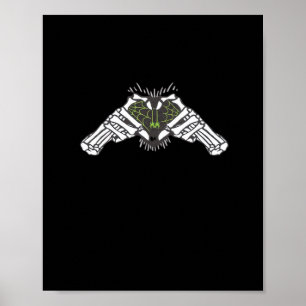 Skeleton Spider Heart Retro Classic Style Poster