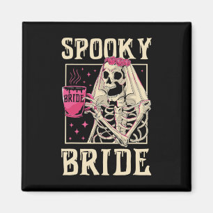 Skeleton Spooky Bride Wedding Chelorette Halloween Magnet