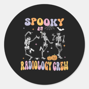 Skeleton Spooky Radiology Crew X-ray Tech Hallowee Classic Round Sticker