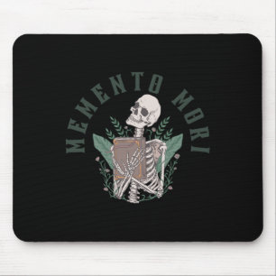 Skeleton Stoic Philosophy Latin Quote Memento Mori Mouse Pad