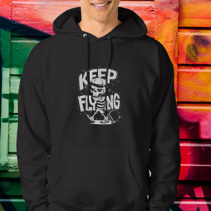 Skeleton Suitcase Keep Flying Travel Streetwear Hoodie