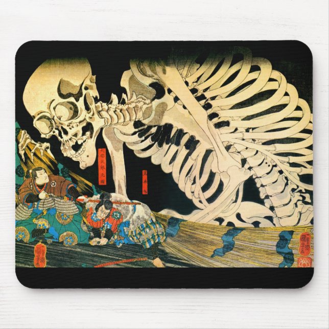 Skeleton Summoned by Witch Kuniyoshi Fine Art Mouse Pad (Front)