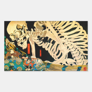 Skeleton Summoned by Witch Kuniyoshi Fine Art Sticker