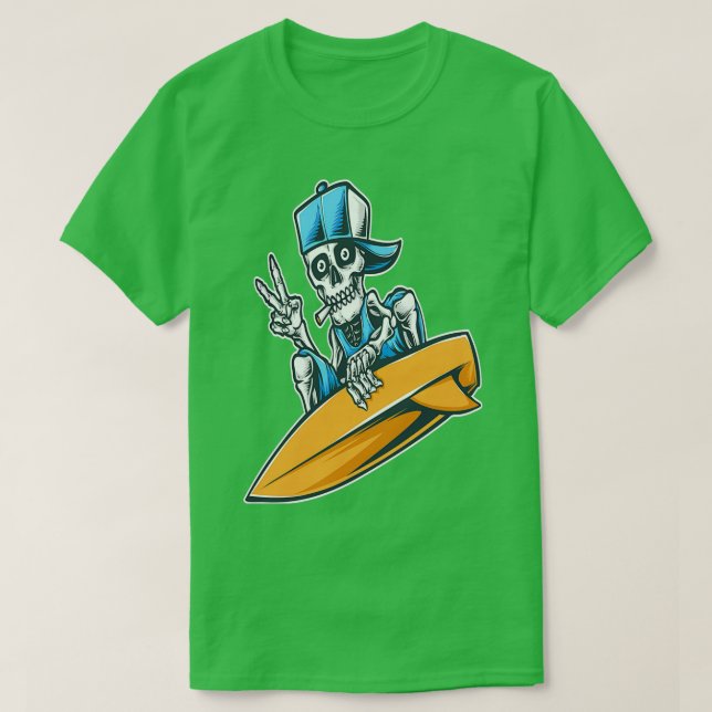 Skeleton Surf 1 T-Shirt (Design Front)