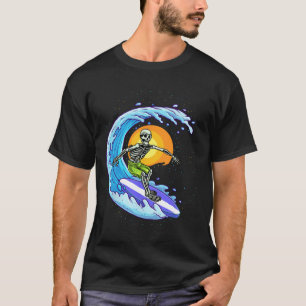 Skeleton Surfer Halloween Costume Mens Womens Kids T-Shirt