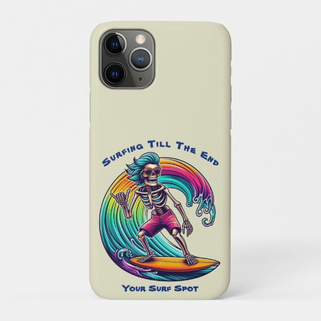 Skeleton Surfer Riding A Wave Case-Mate iPhone Case (Back)