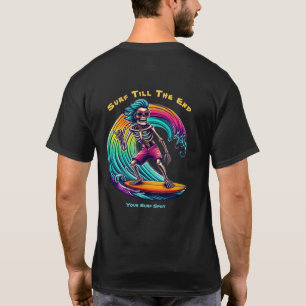 Skeleton Surfer Riding A Wave T-Shirt