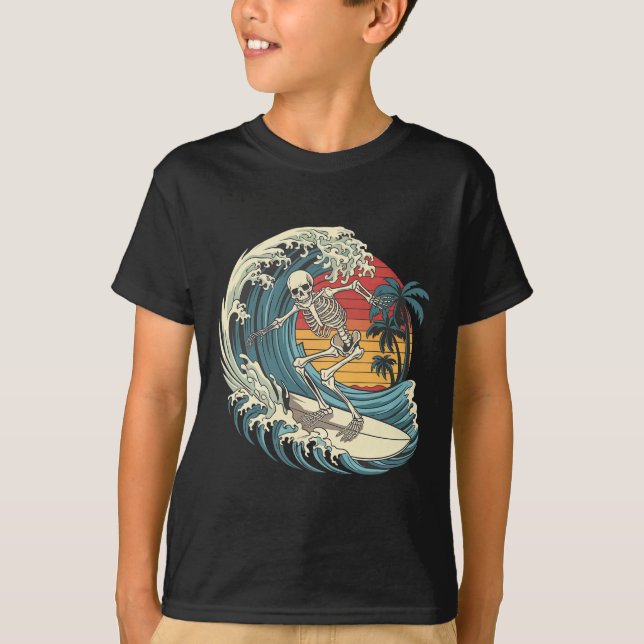 Skeleton Surfing _1  T-Shirt (Front)