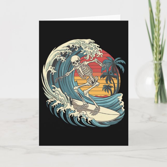 Skeleton Surfing  Card (Front)