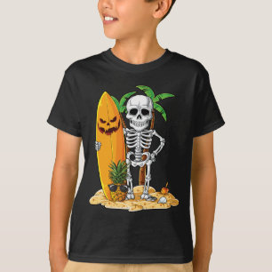 Skeleton Surfing Halloween Hawaii Hawaiian Men T-Shirt