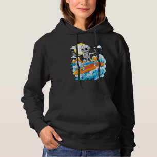 Skeleton Surfing Halloween Hawaii Hawaiian Men Wom Hoodie