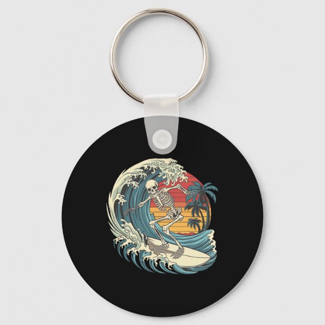 Skeleton Surfing  Keychain (Front)