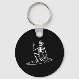 Skeleton Surfing Lazy Halloween Costume Skull Bone Keychain