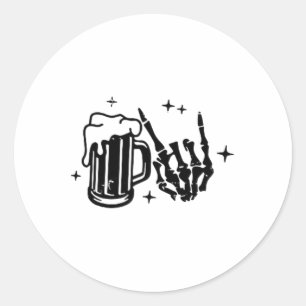Skeleton Surviving Fatherhood One Beer At A Time 2 Classic Round Sticker